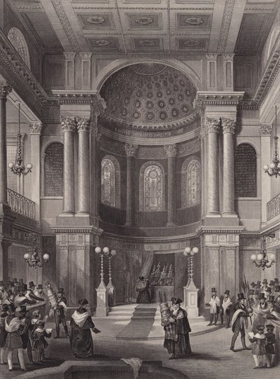 Firande av lövhyddohögtiden, judiska synagogan, Great St Helen