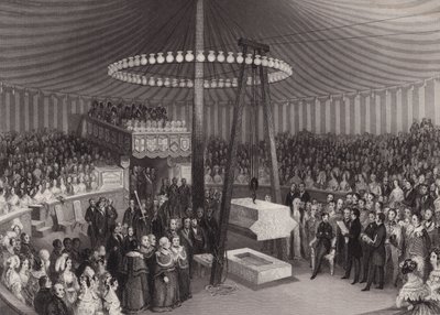 Ceremoni för att lägga den första stenen till New Royal Exchange av Albert, Prince Consort, City of London av Henry Melville