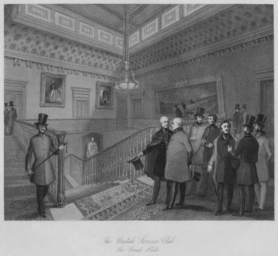 Förenade Serviceklubben. Stora salen, c1841 av Henry Melville