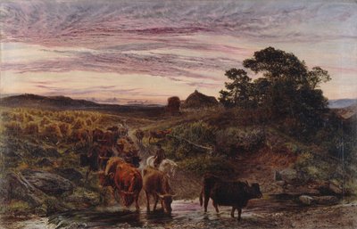Boskap som springer en ström av Henry Moore