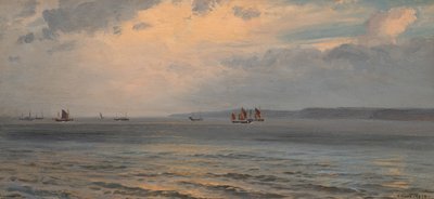 Seascape (olja på duk) av Henry Moore