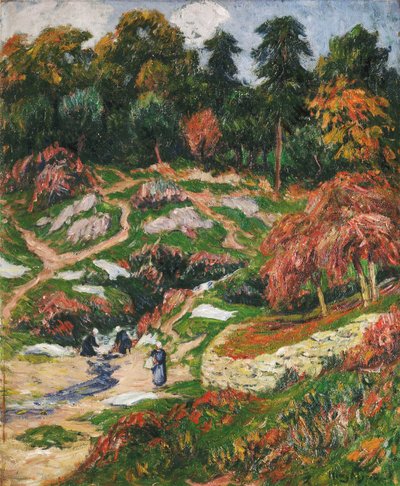 Tvätten i Doelan, Finistere; Le Levoir i Doelan, Finistere, av Henry Moret