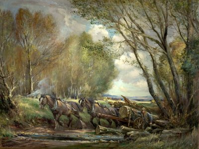 Hauling Timber, Stirlingshire, Skottland av Henry Morley