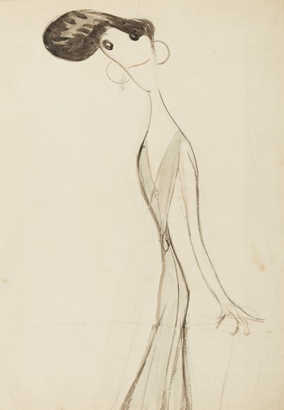 Irene Vanbrugh, studie för serien Stars of the Music Hall Stage, c.1908 (wc på papper) av Henry Ospovat