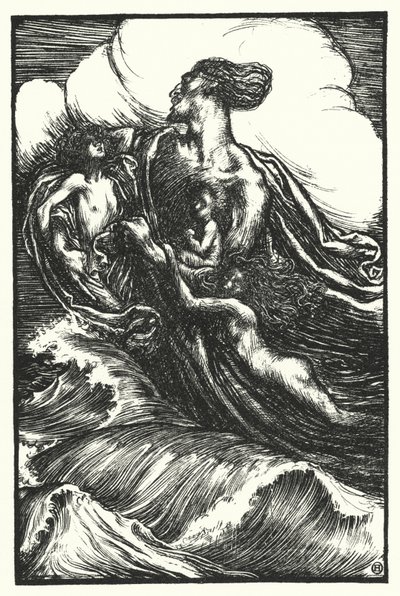 Matthew Arnolds dikt: The Forsaken Merman (gravyr) av Henry Ospovat