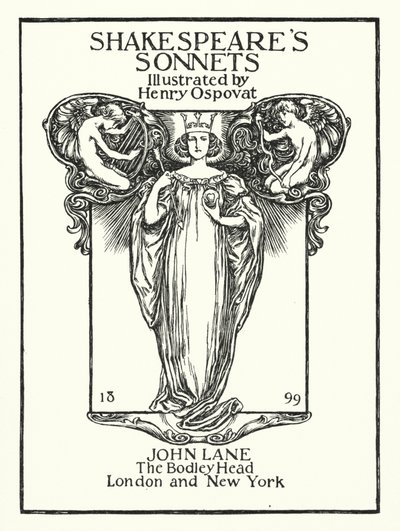 Shakespeares sonetter, titelsida (litho) av Henry Ospovat