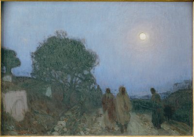 Kristus och hans lärjungar på vägen till Betania (målning på duk) av Henry Ossawa Tanner