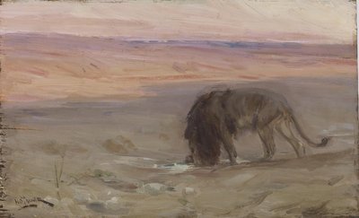 Lejon som dricker av Henry Ossawa Tanner