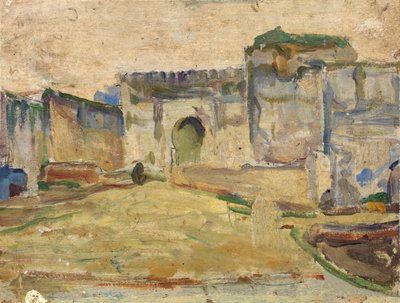 Gatubild, Tanger Crenelated Architecture, ca. 1910. av Henry Ossawa Tanner
