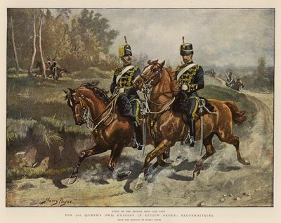 Den 4:e (drottningens egna) husarer i granskningsordning, rekognoscering av Henry Payne