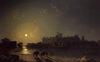 Moonlight View av Windsor Castle från Themsen av Henry Pether