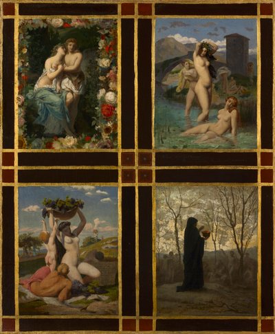 De fyra årstiderna, 1850. av Henry Picou