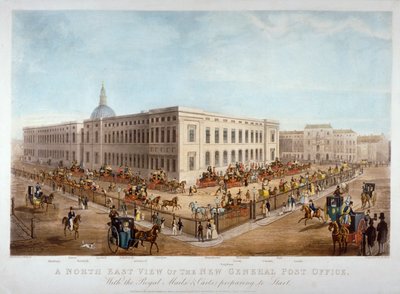Det nya allmänna postkontoret, City of London, c1830 av Henry Pyall