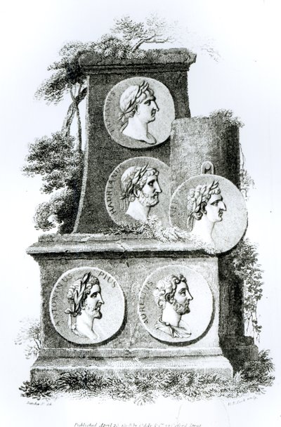 Porträtt av romerska kejsare från "The History of Decline and Fall of the Roman Empire" av Edward Gibbon, Vol 2, 1808 av Henry R. Cook