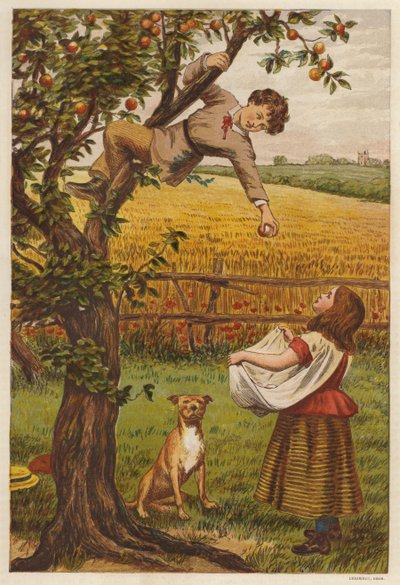 Plocka äpplen (färg litho) av Henry Robert Robertson