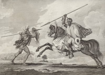 Fit Aurari Zogo attackerar en fotsoldat, Etiopien av Henry Salt
