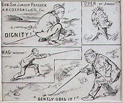 Golfrörelser, illustration från "Graphic" tidning, pub. c.1870 (lito) av Henry Sandercock