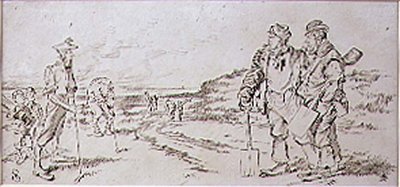 The Roadmen störd av golfarna, illustration från "Graphic" magazine, pub. c.1870 (lito) av Henry Sandercock