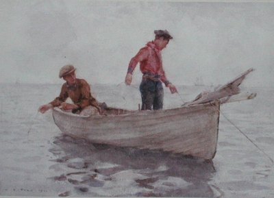 Pojkar som fiskar utanför Newlyn av Henry Scott Tuke