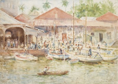 The Market, Belize, Brittiska Honduras, 1924 av Henry Scott Tuke