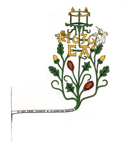 Fäste för att stödja ett timglas, 1636, 1843. av Henry Shaw