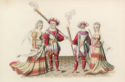 Figurer från gobelänger, tidigt 1500-tal av Henry Shaw