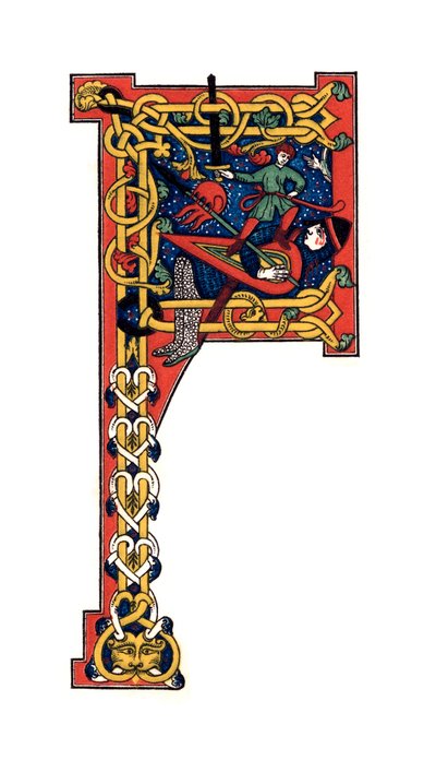 Inledande bokstav F, 1100-talet, 1843. av Henry Shaw