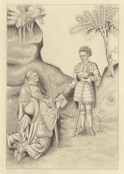 John Lydgate, presenterar sin bok för Earl of Salisbury av Henry Shaw
