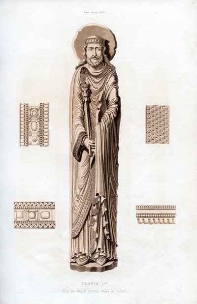 Kung Clovis I, c1100, 1843. av Henry Shaw
