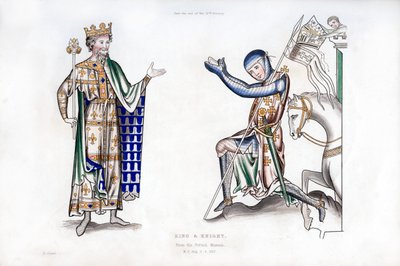 Kung och riddare, sent 1100-tal, 1843. av Henry Shaw