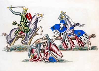 Knights fighting, c1260, 1843. av Henry Shaw