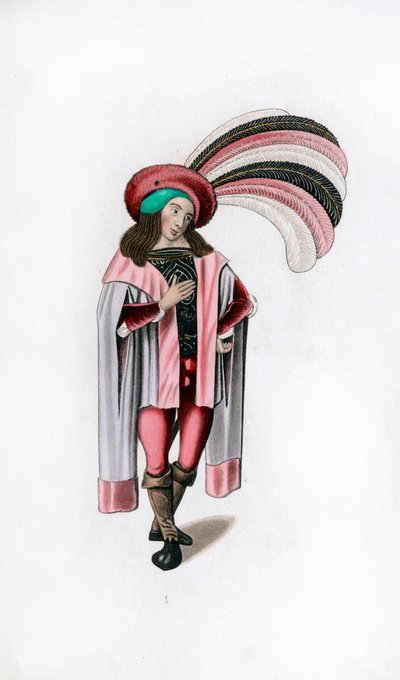 Mansklänning, c1480, 1843. av Henry Shaw