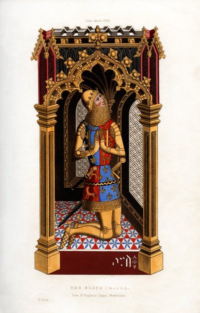 Den svarte prinsen, c1355, 1843. av Henry Shaw