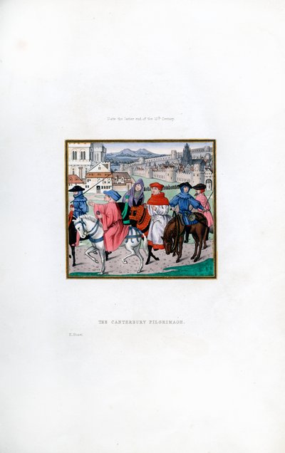 Pilgrimsfärden i Canterbury, sent 1400-tal, 1843. av Henry Shaw