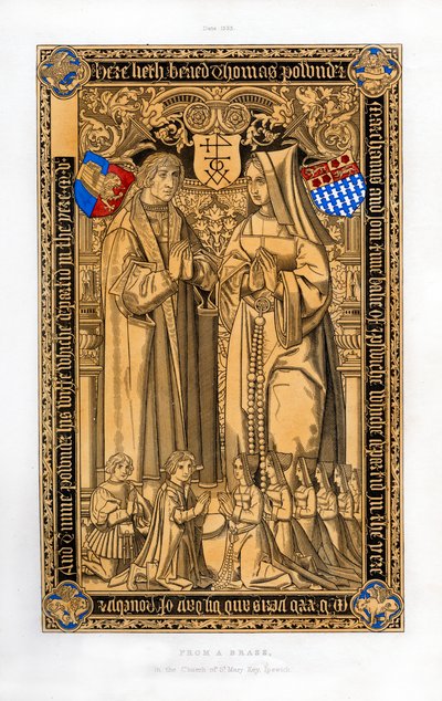 Thomas Pownder, köpman och fogde i Ipswich, 1525, 1843. av Henry Shaw