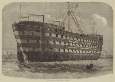 The Dreadnought Hospital-Ship, at Greenwich  av Henry Spernon Tozer