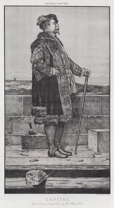 Kapital (gravyr) av Henry Stacey (after) Marks