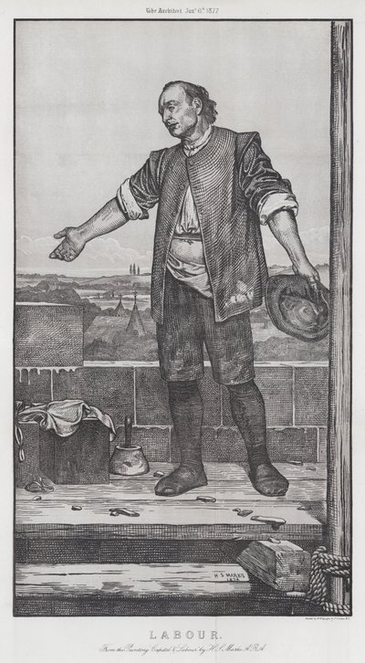Arbete (gravyr) av Henry Stacey (after) Marks