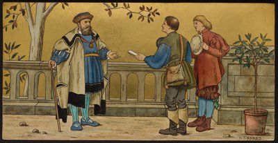 The Justice, plakett föreställande en illustration från Shakespeares Seven Ages, Minton ware, Staffordshire, 1874 (emaljerat lergods) av Henry Stacey after Marks