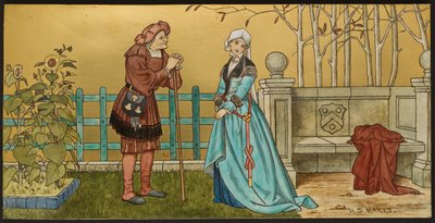 The Pantaloon, plakett föreställande en illustration från Shakespeares Seven Ages, Minton ware, Staffordshire, 1874 (emaljerat lergods) av Henry Stacey after Marks