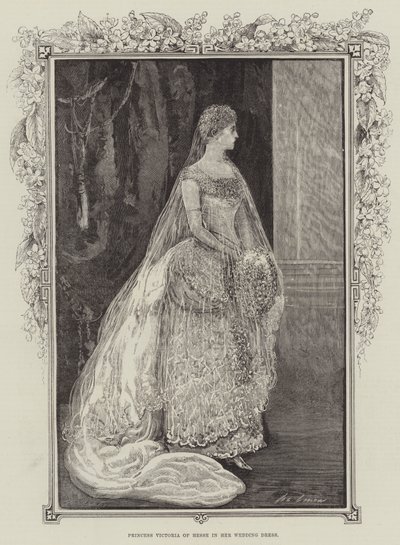 Prinsessan Victoria av Hessen i sin bröllopsklänning av Henry Stephen Ludlow