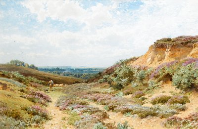 Heather on a Surrey Heath (wc på papper) av Henry Sutton Palmer