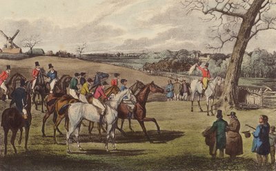 A Steeple-Chase (litho i färg) av Henry Thomas (after) Alken