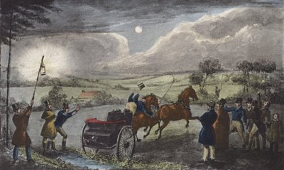 Hur man bekvämt korsar ett land efter middagen (litografi) av Henry Thomas (after) Alken