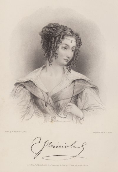Grevinnan Teresa Guiccioli, älskarinna till Lord Byron (gravyr) av Henry Thomas (after) Ryall