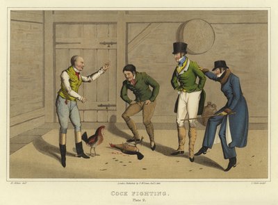 Cock Fighting (chromolitho) av Henry Thomas Alken