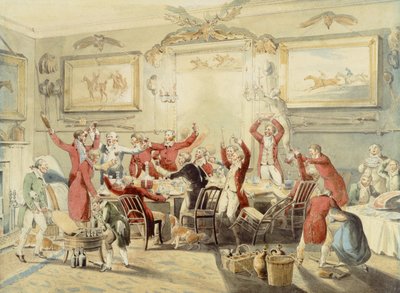 Foxhunting: The Toast (penna och wc på papper) av Henry Thomas Alken