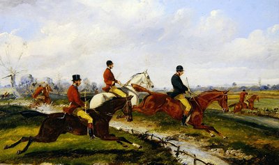 Jaktscen (gouache på panelen) (se 349142 för par) av Henry Thomas Alken
