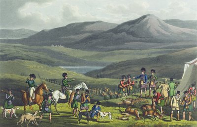 Sporting Meeting in the Highlands, aquatinted by I. Clark, pub. av Thomas McLean, 1820, (akvatint) av Henry Thomas Alken