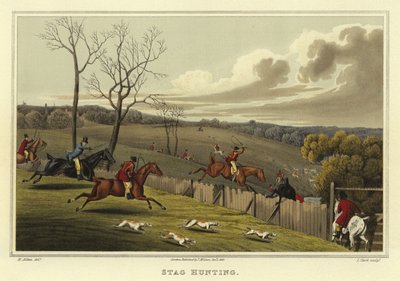 Stag Hunting (chromolitho) av Henry Thomas Alken